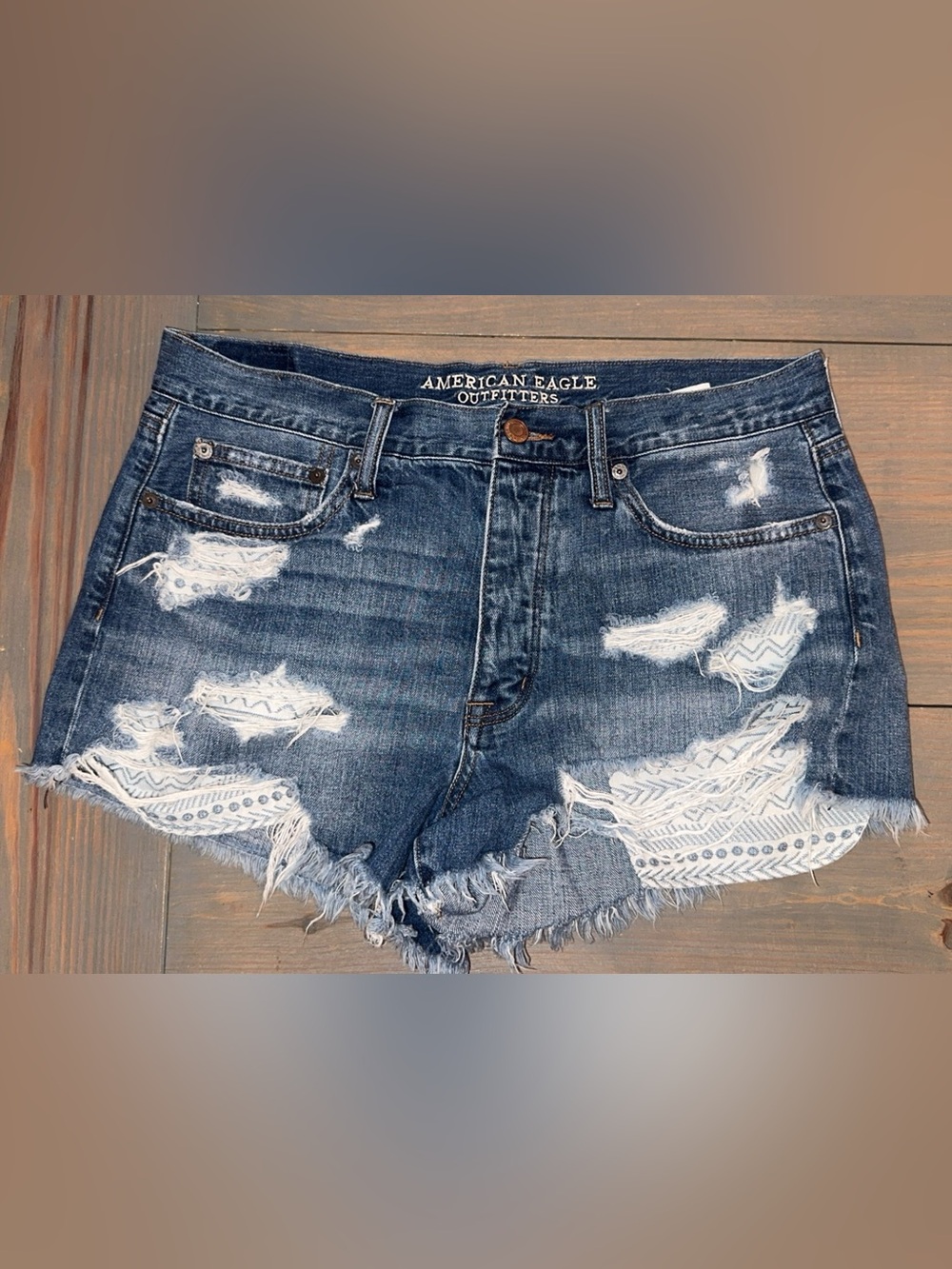 American Eagle Hi Rise Festival Denim Shorts